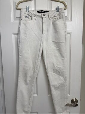 Karl Lagerfeld White High-Rise Straight Jeans